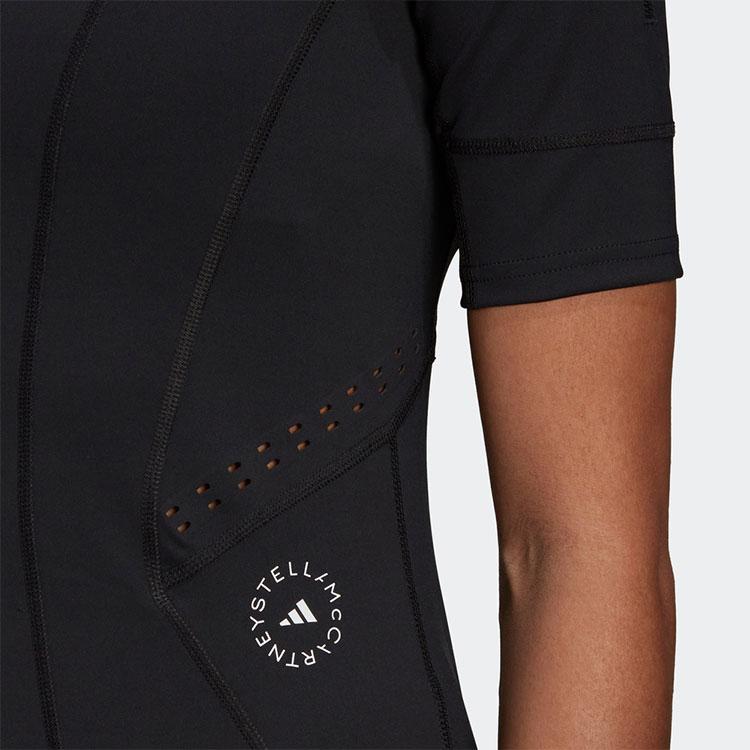 Adidas Solid Color Crew Neck Slim Fit Short Sleeve T-Shirt Women Tops Black HD9103