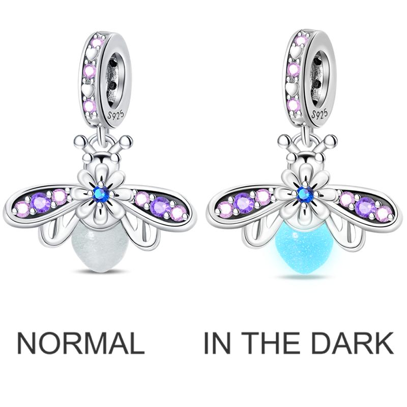 Copper Summer Night Firefly Charms Beads Chameleon Cooling Seaboat Dangle Fit Original Bangle Bracelet Diy Jewelry