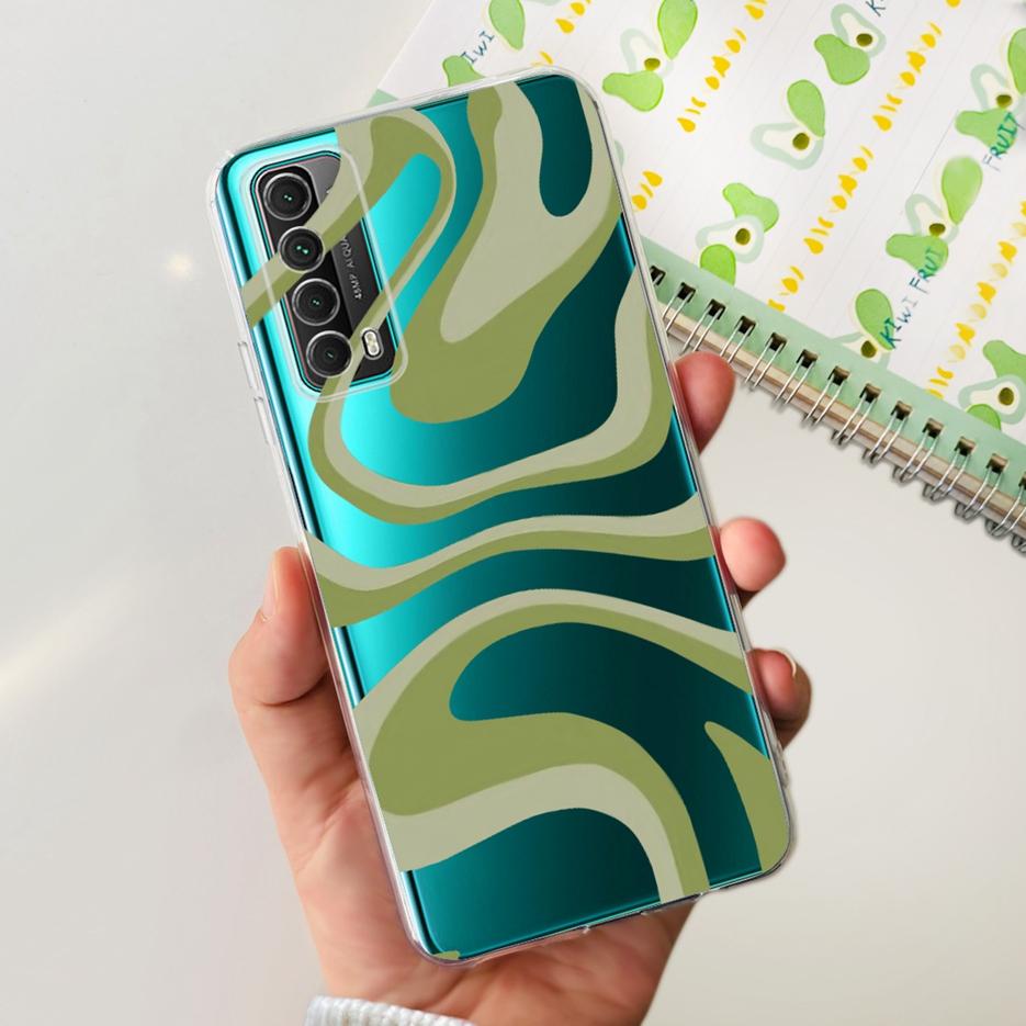 For Huawei P Smart 2021 Case PPA-LX1 PPA-LX2 New Fashion Painted Cover Soft TPU Phone Case For Huawei Y7a Psmart 2021 Coque Capa