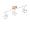 Ceiling Light - NETTLIFE - GU10 - 3 Bulbs - 350° Adjustable - White Wood-Metal