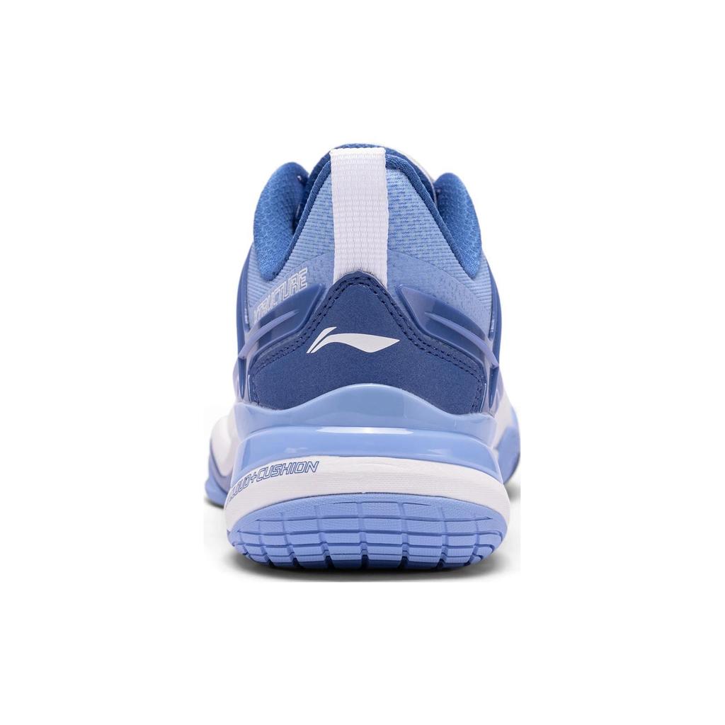 Li Ning Sonic Boom OP Textil, Synthetikleder Abriebfest Niedrig geschnittene Badminton-Schuhe Herren Weiß Blau AYZQ009-9
