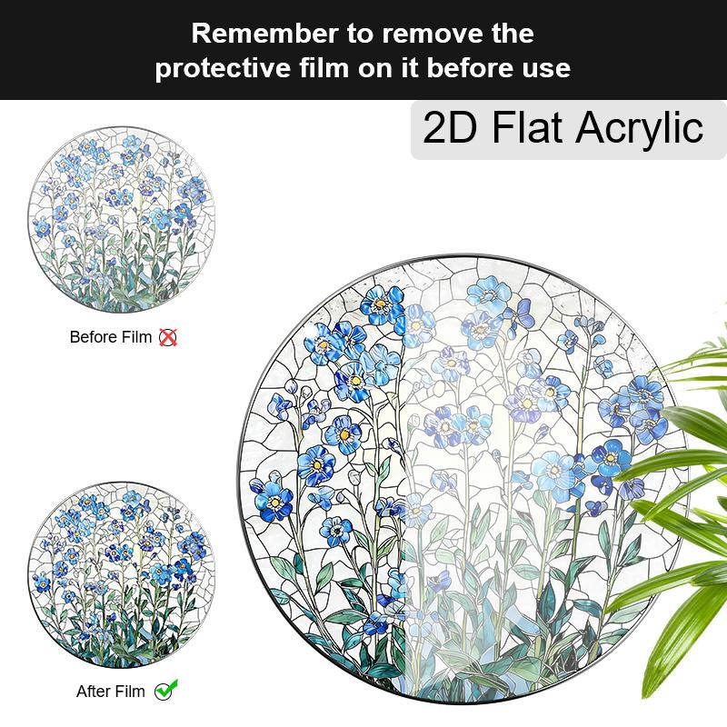 Acrylic Forget-Me-Not Flower Suncatcher Stained Glass Effect Window Hanging Ornament Flower Lover Gifts