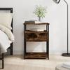 Bedside Table - Maison Exclusive - Smoked Oak - Engineered Wood and Iron Frame - 40x42x55 Cm