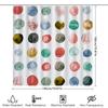 Watercolor Circle Shower Curtain 3D Printed Water-Resistant Polyester Fabric Blue/Green/Pink/Red Polka Dot Design For Bathrooms