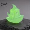 Realistic Halloween Display 3D Printed Boat Figurine Spooky Ghost Pumpkin Ship Figurine Statue for Party Tabletop Home Decor