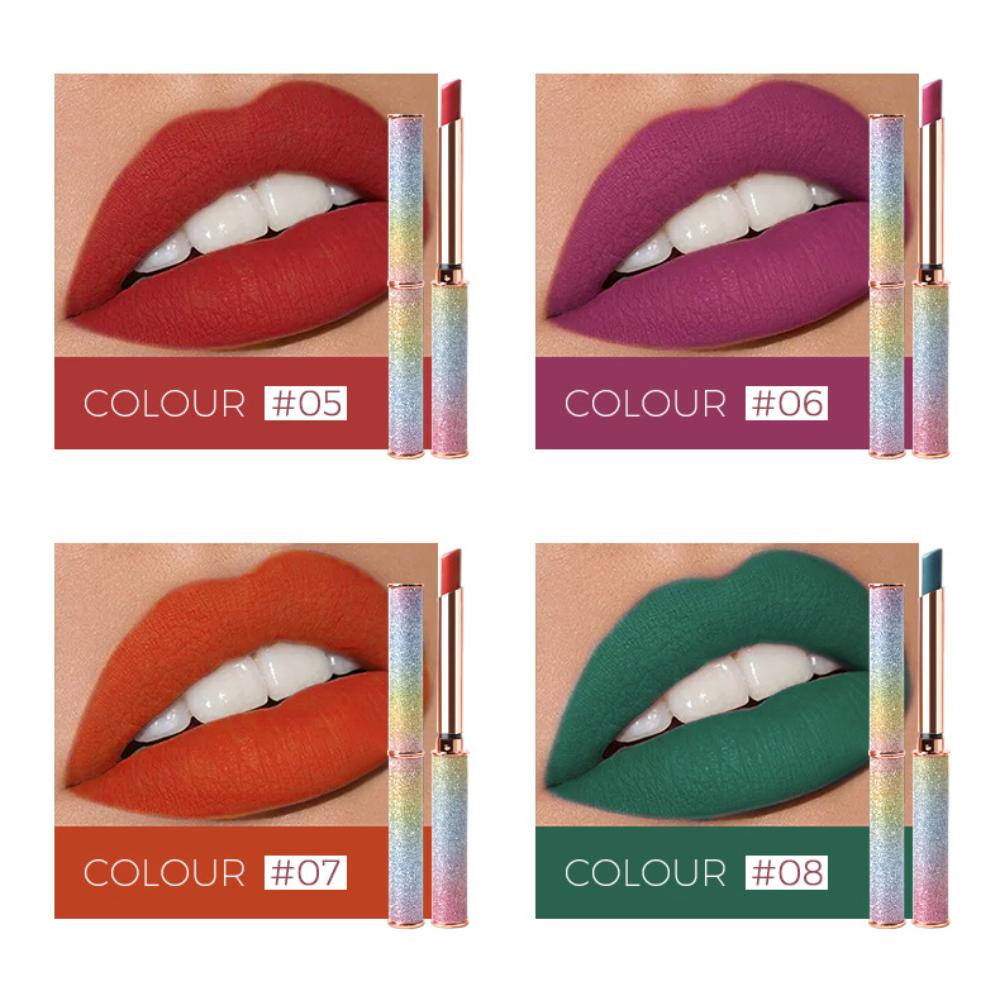 VIBELY Starlight Sparkle Matte Lipstick Dip-in-Cup, No-Fall Crushed Diamond Lipstick