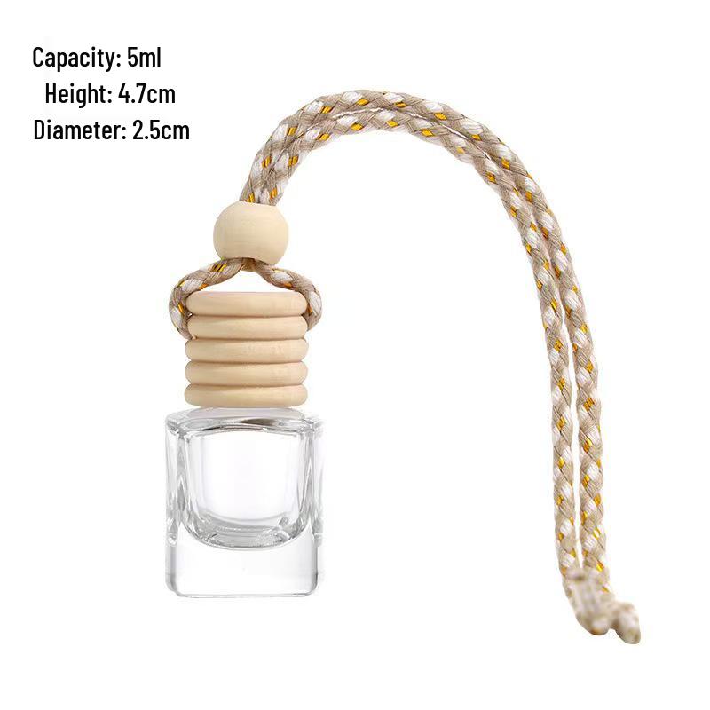Car Aromatherapy Hanging Diffuser - Refillable Glass Bottle Ornament
