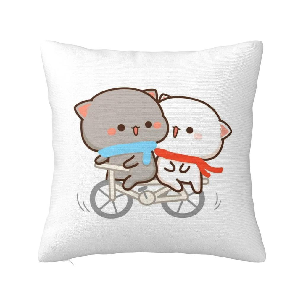 Peach and Goma Pillow Case Mocha Mochi Peach Cat Cushion Cover Pillow Cover Decorative Pillows for Sofa Car Pillowcase Xcm