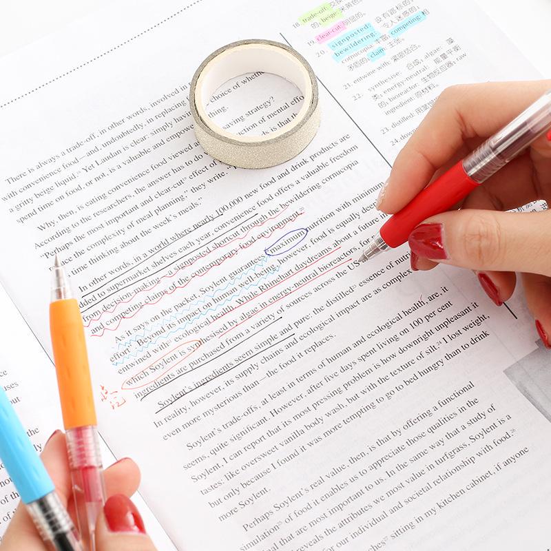 8 Color Gel Ink Pen Set Liner Marker Pens Quick-dry 0.5mm Ballpoint Office School Student A6427