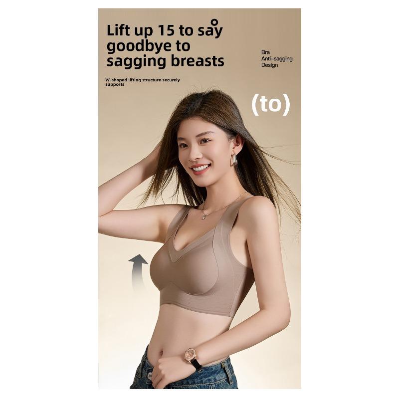 Women's Seamless Push Up Beauty Back Bra, Wireless Fixed Lift Tank Top, Anti-Sagging Side Support Bra