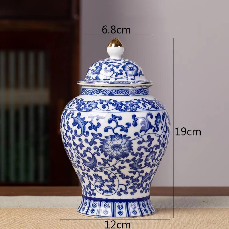 Blue and White Porcelain Tea Canister Ceramic Tea Organizer Box Storage Jars Desk Decoration Tea Jar Coffee Container Teas Caddy