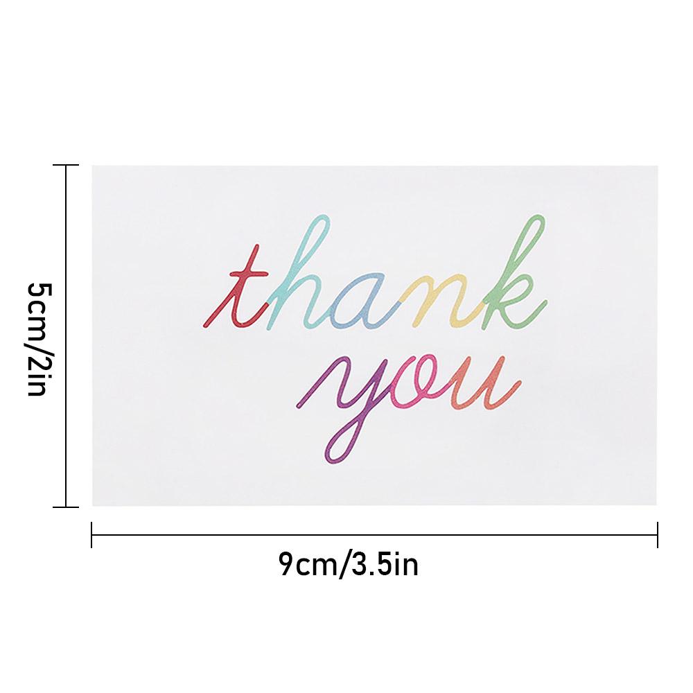 30PCS Gift Wedding Party For Small Business White/Kraft Paper Label Thank You Cards Greeting Card Rainbow Color Letters