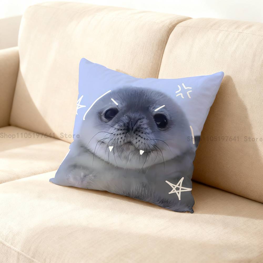 Seal Animal Cute Pillow Case Cushion Cover Home Decor Birthday Gift Pillowcover