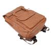 Men Backpack Vintage Style Soft PU Leather Large Capacity Fashionable Shoulders Bag for Travel Business Light Brown