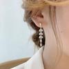2023 Crystal Long Leaf Tassel Drop Earrings Women’s Personality Fashion Earrings Wedding Jewelry Birthday Gifts