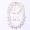 Popular Women's Fashion Exaggerated Large Imitation Pearl Necklace Bracelet Earrings Set Personalized Jewelry Set