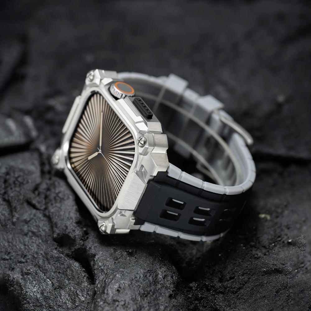 Rubber Straps+Metal Protect Case for Apple Watch Series 11 10 46mm Breathable Silicone Band for IWatch 11 46MM Modification Kit