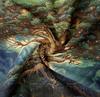 Tapzen Tree Of Life Tapestry For Bedroom - Moon Star Galaxy Forest Nature Wall Hanging - Boho Plant Vertical Decor For Living