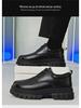 Men's Black Lace-Up Leather Shoes: Casual, Formal, Height-Boosting, Round Toe