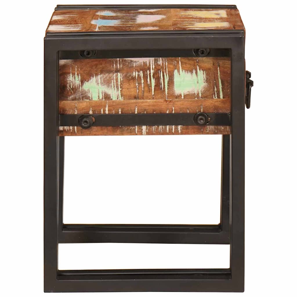 Side Table 30 X 30 X 40 Cm Solid Upcycled Wood