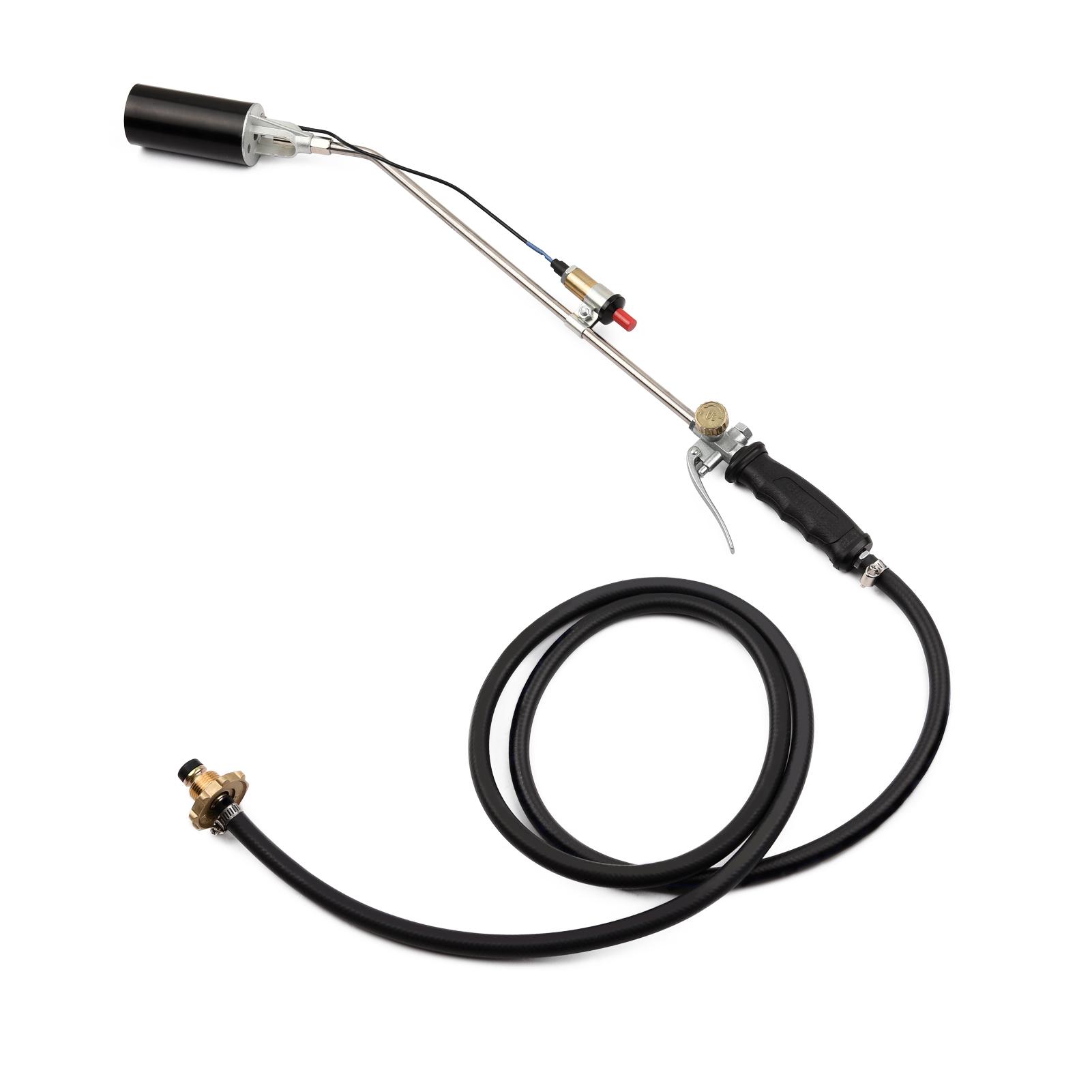 

Пропановая горелка для сорняков с электронным зажиганием, шланг длиной 6,6 фута для таяния льда и снега на газоне чёрный