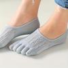 5 Pairs Women's Invisible Toe Socks, Breathable Mesh, Sweat-Absorbent Short Socks for Spring & Summer