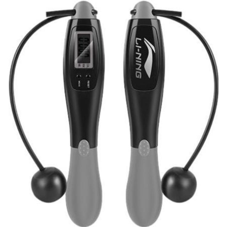 Li Ning Fitness Training Electronic Counting Jump Ropes Fitness Crowd PVC Steel Cables ABS Controller 2.8m Black Gray LBDM780‐2