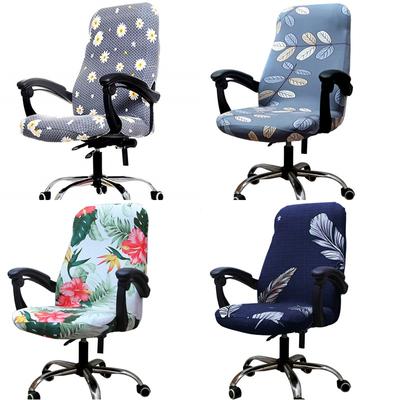 Spandex Office Chair Covers Rotating Lift Computer Chair Slipcovers Office Armchair Covers Geometric Backrest Seat Slipcovers