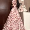 French small fragrant wind floral design sense age-reducing coffee break skirt summer small Platycodon beautiful dress women