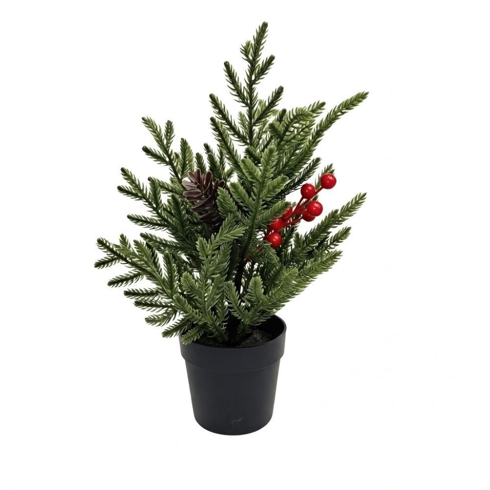 Red Fruit Simulated Christmas Red Fruit Simulated Christmas Leaves Christmas Pine Needles Autumn