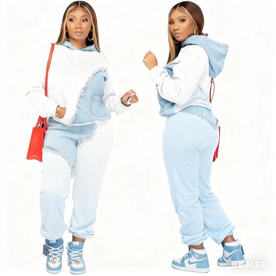 2025 European & American Women's Casual Fashion Hoodie Jogger Set - Versatile Two-Piece Sportswear
