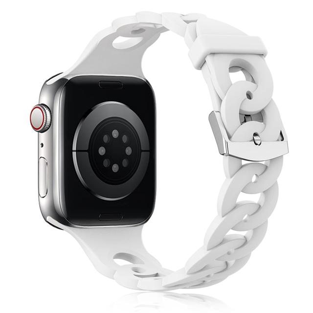 

Silicone Strap for Apple watch band 45mm 44mm 40mm 41mm 42mm 49mm breathable bracelet correa iWatch ultra series 8 7 6 5 4 SE 38mm 40mm 41mm белый