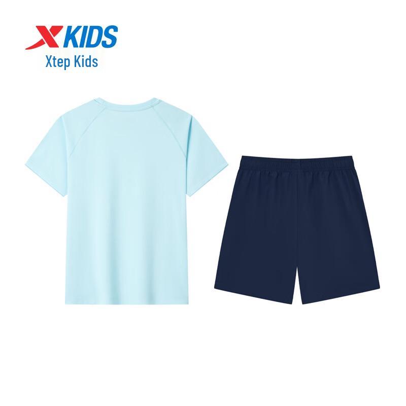 Xtep Kids' Unisex Big Letter Print Short Sleeve Knit Set