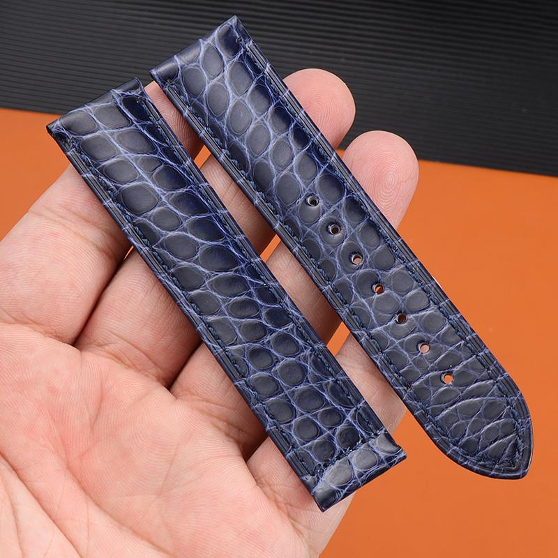 

Для Omega Crocodile Натуральная кожа ремешок для часов De Ville Seahorse Супер оригинальный ремешок для часов для мужчин и женщин 19 мм 20 мм 21 мм 20mm синий