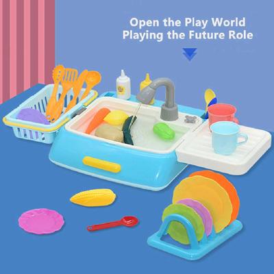 (H0826)Analog Electric Dishwasher Sink Children's Role Playing Kitchen Set Toys