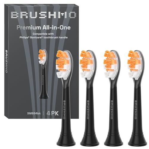 

[Brushmo Brand Now Available at Dental Clinics in Tokyo] Brushmo Compatible Brush Heads for Philips Sonicare Electric Toothbrushes, Premium All-in-One