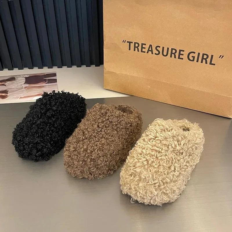 Winter New Fashion Casual Women's Flat Shoes Comfortable Plus Velvet Warm Slippers Non-slip Lightweight Soft-soled Women's Shoes