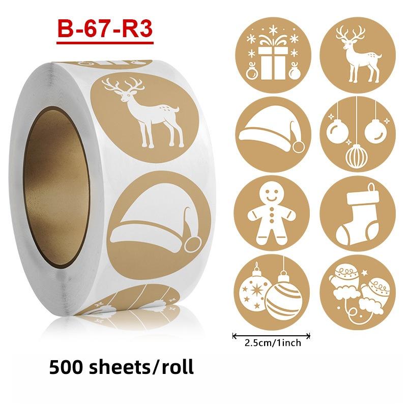 Round Christmas Stickers Christmas Theme Stickers For Cookie Bags Party Supplies Candy Bags