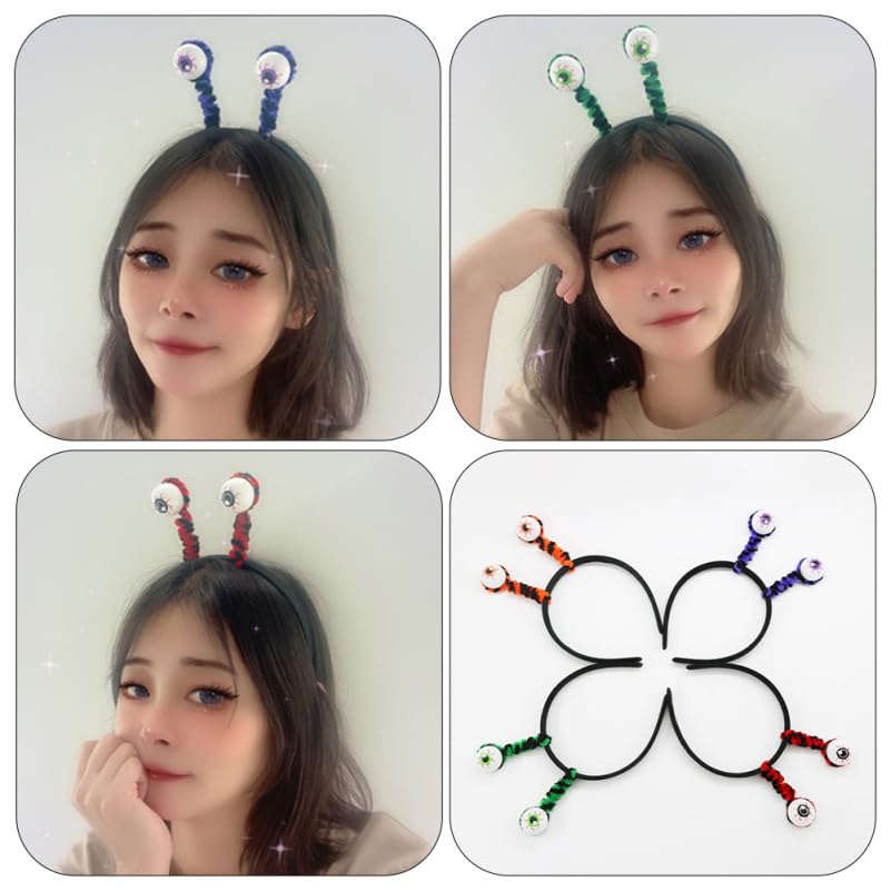 Lurrose 4-Piece Halloween Headbands, Lightweight and Comfortable Headpieces with Eye-catching Designs, Fun Party Hair Accessories, and Photo Props