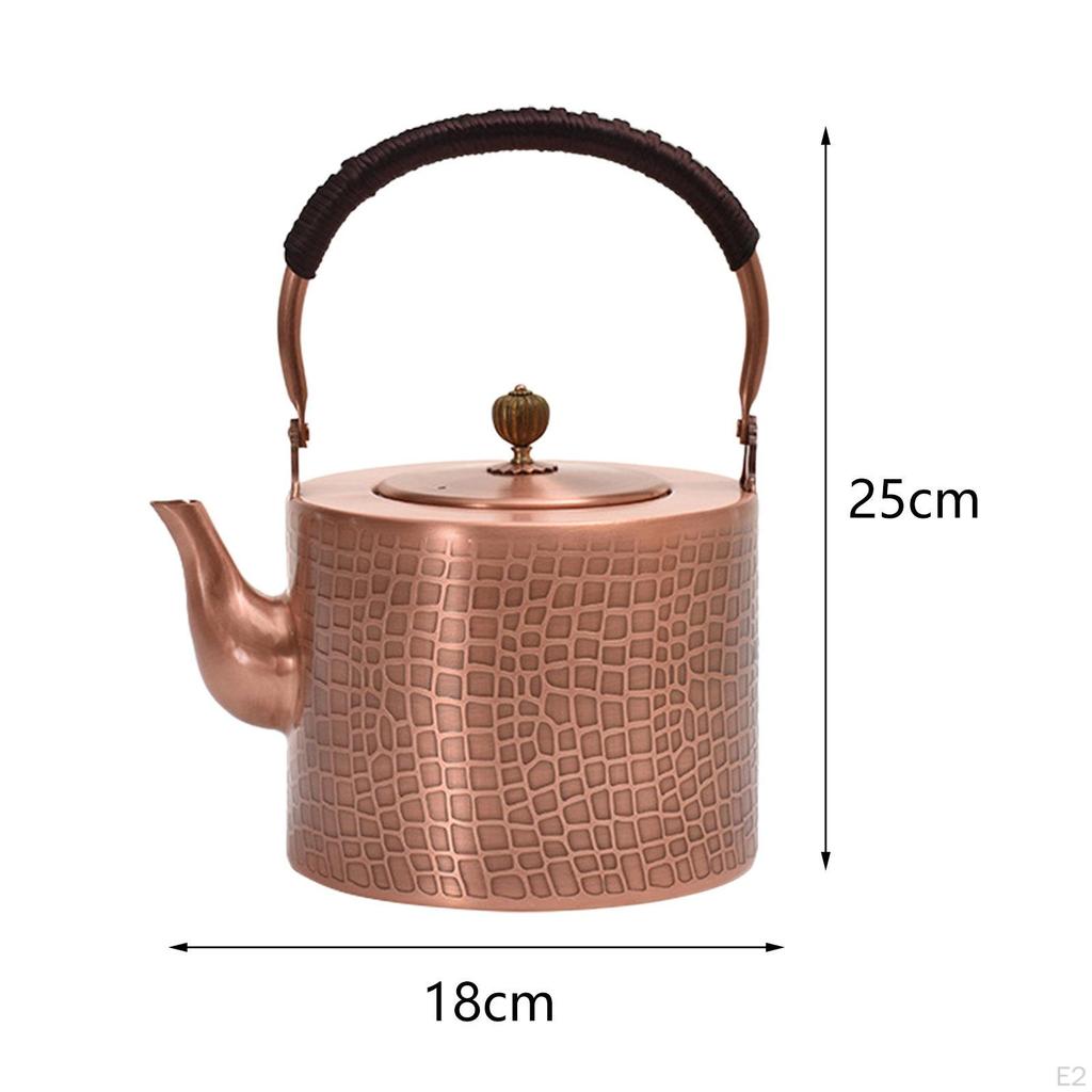 Copper Tea Kettle Teaware Large Pot Sturdy Handmade Water for Restaurant