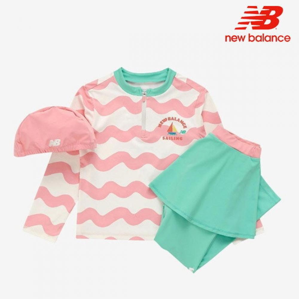 

New Balance Kids Beach Girls Rash Guard 2in1 Nk9re2106g 25 Swimsuit 110/size
