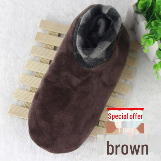 

Мужские нескользящие носки средней длины, супертолстый осенне-зимний хлопок с бархатом, защита от пятки. One Size