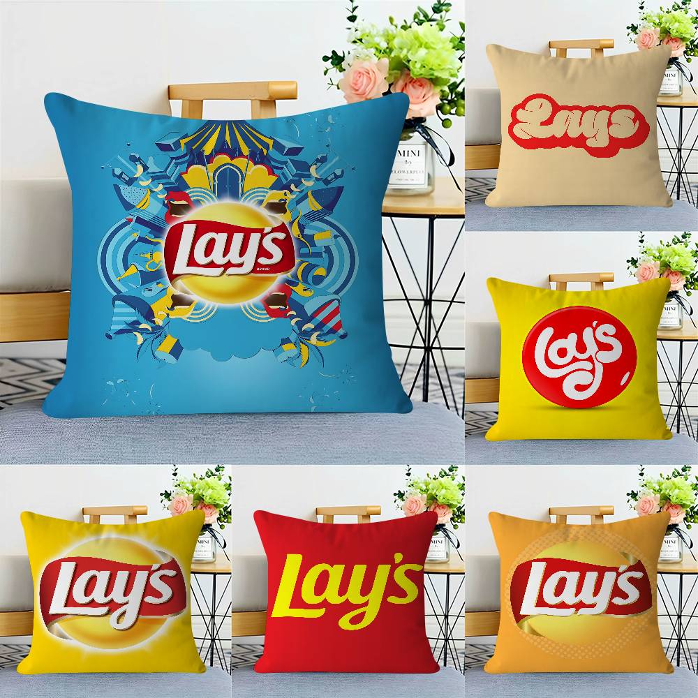 L-lays Anime Logo Pillow Anime Pillow Sofa Bed Head Pillow Cover Cushion Cover 45x45 Cm Fashion