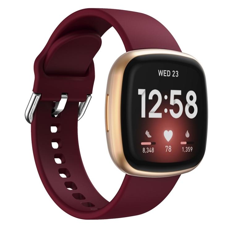 For Fitbit Versa 3 Silicone Watch Band(Black)