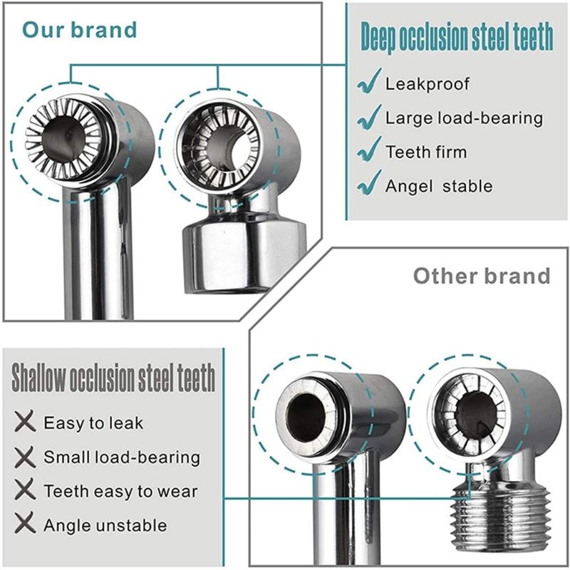 11 Inch Adjustable Shower Arm Universal Connection Solid Brass Shower Adjustable Angle Anti-leak Shower Extension Arm