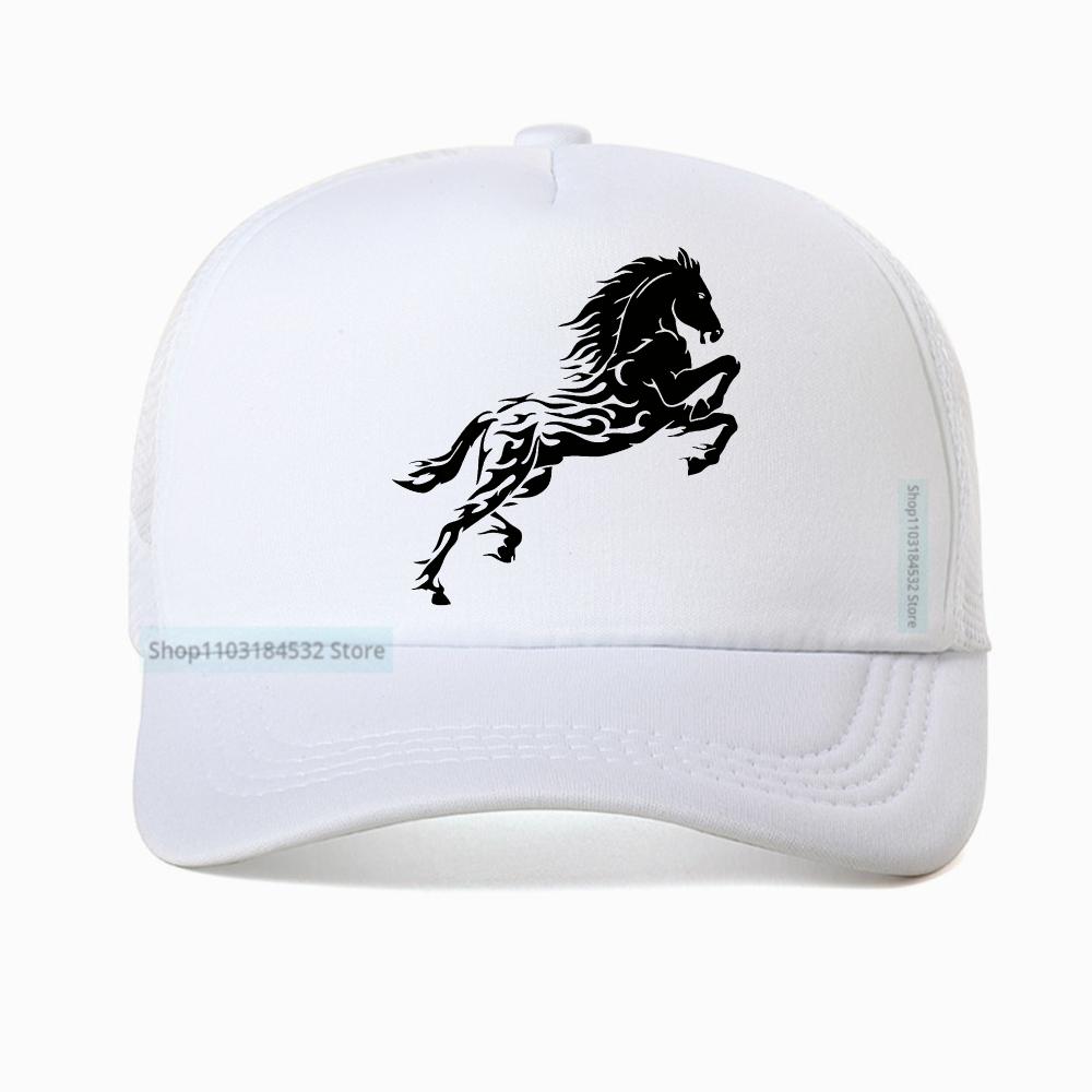 Handsome Horse Unisex Baseball Net Cap Spring Summer Outdoor Adjustable Breathable Sunscreen Hat