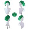 Green Spiky Short Wig Layered Wig for Men for Anime Cospaly Costume Staight Synthetic Wig for Christmas Halloween Event