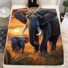 1 peça Manta Flanelada Aconchegante com Estampa de Elefante Macia, Quente, para Cama, Soneca no Escritório e Camping, manta de pelúcia para Cama