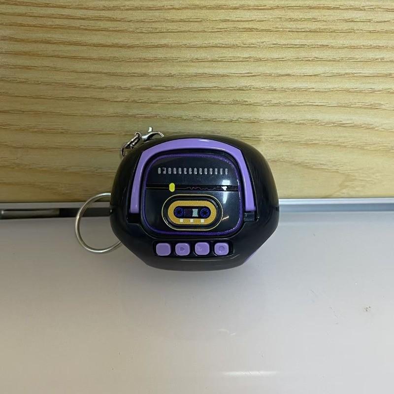 Vintage Cassette Recorder Design Keychain Soundable Hanging Ornament Fun Backpack Charm Gift for Children Students Party Favors and Classroom Rewards