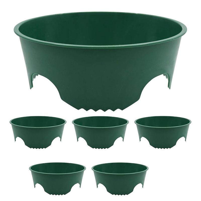 

A25F-Deep Watering Ring, 6-Pack 8.6-Inch Round Planting Grow Rings For Vegetables, Garden Protector& Edging зелёный